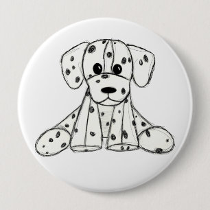 Chapa Redonda De 10 Cm Dibujo de perros rellenos dálmatas esquema simple