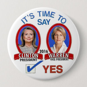 Chapa Redonda De 10 Cm Diga sí a Hillary y a Liz en 2016