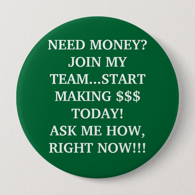 CHAPA REDONDA DE 10 CM ¿DINERO DE LA NECESIDAD? ÚNASE A MI COMIENZO DEL (Anverso)