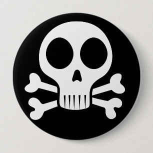 Chapa Redonda De 10 Cm Diseño de calavera pirata
