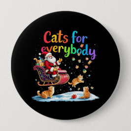 Chapa Redonda De 10 Cm Diseño De Gatos Para Todos Los Navidades Feo