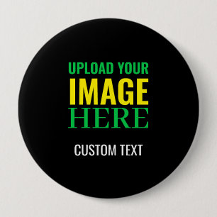 Chapa Redonda De 10 Cm Diseño de imagen y texto negro simple editable mod