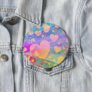 Chapa Redonda De 10 Cm Diseño de Pastel de patrones de amor de corazón