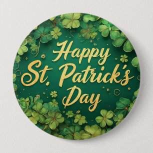 Chapa Redonda De 10 Cm Diseño de trébol del día feliz de San Patricio
