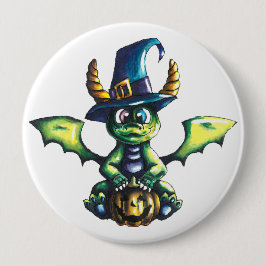 Chapa Redonda De 10 Cm Diseño mágico de dragones de Halloween