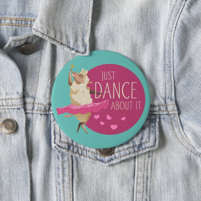 Chapa Redonda De 10 Cm Divertido mensaje de oveja - Solamente baile acerc (In situ)