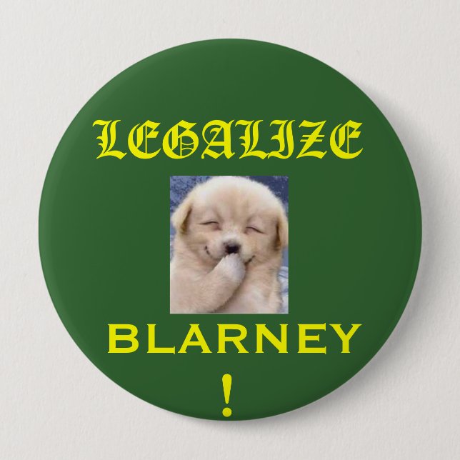 Chapa Redonda De 10 Cm DoggieBlarney (Anverso)
