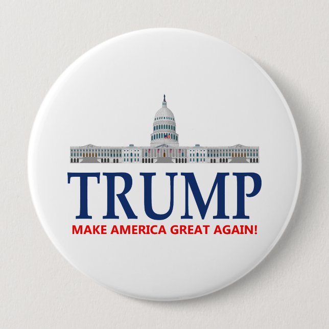 Chapa Redonda De 10 Cm Donald Trump para el presidente (Anverso)