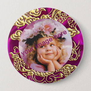 Chapa Redonda De 10 Cm Dragón de oro Grabado en relieve en papel con text