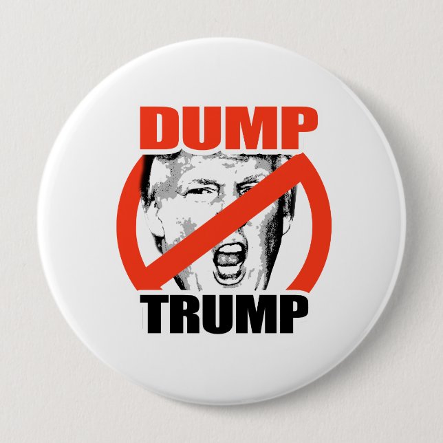 Chapa Redonda De 10 Cm Dump Trump - Anti-Trump (Anverso)