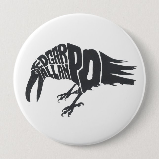 Chapa Redonda De 10 Cm Edgar Allen Poe - el cuervo (Anverso)