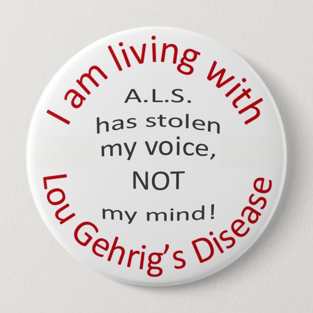 Chapa Redonda De 10 Cm El ALS ha robado mi voz (Anverso)
