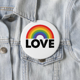 Chapa Redonda De 10 Cm El amor al orgullo es amor igualdad gay arcoiris L