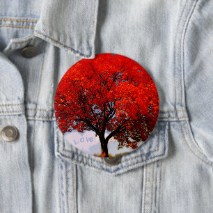 Chapa Redonda De 10 Cm El amor está en el aire... Árbol rojo