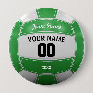 Chapa Redonda De 10 Cm El año del jugador de voleibol, verde