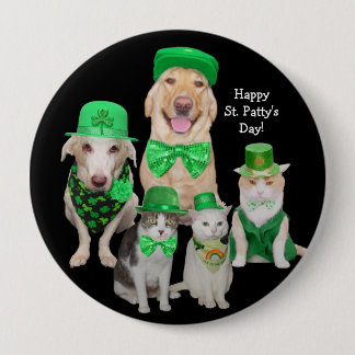 Chapa Redonda De 10 Cm El día irlandés de St Patrick de los perros y de