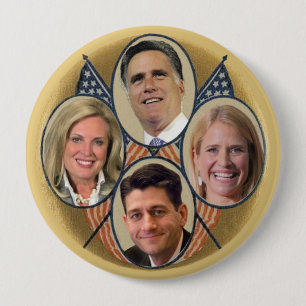 Chapa Redonda De 10 Cm El equipo de Romney Ryan