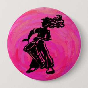 Chapa Redonda De 10 Cm El tambor de Boogie Nights de Nueva York Pink cali
