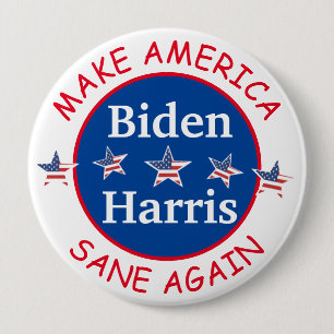 Chapa Redonda De 10 Cm Elecciones 2020 de Vote Biden y Harris American Fl
