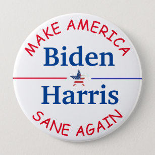 Chapa Redonda De 10 Cm Elecciones 2020 de Vote Biden y Harris American Fl
