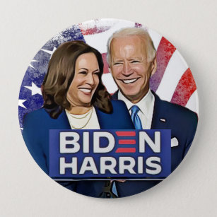 Chapa Redonda De 10 Cm Elecciones presidenciales de Biden y Harris 2020