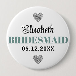 Chapa Redonda De 10 Cm Élégant et Simple Pour Demoiselle D'Honneur