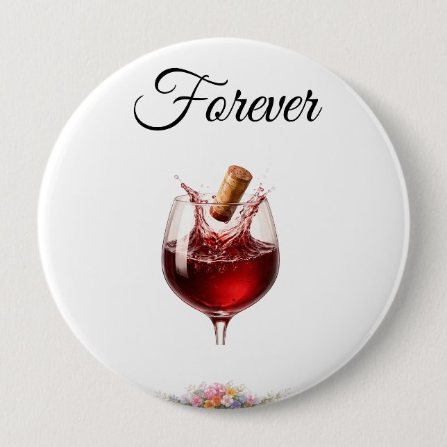 Chapa Redonda De 10 Cm Elegant Wine -  Wedding  Buttons (Anverso)