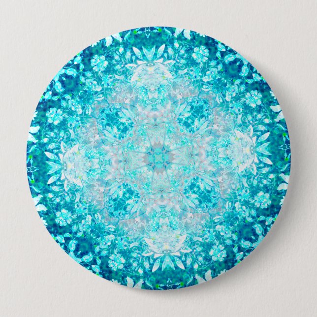 Chapa Redonda De 10 Cm Elegante Patrón de Piedra de Aqua Azul Turquesa (Anverso)