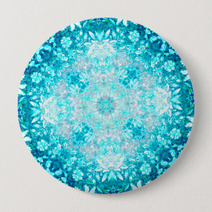 Chapa Redonda De 10 Cm Elegante Patrón de Piedra de Aqua Azul Turquesa