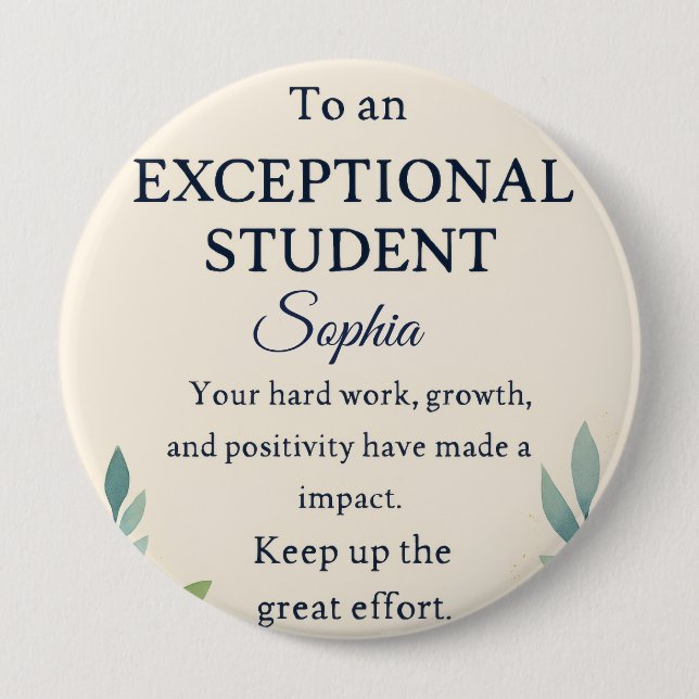 Chapa Redonda De 10 Cm Elegante tarjeta de felicitaciones para un St exce (Anverso)