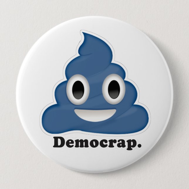 Chapa Redonda De 10 Cm Emoji de Democrap (Anverso)