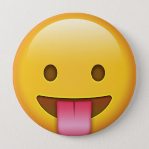 Chapa Redonda De 10 Cm Emoji de salida de lengua