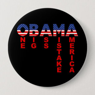 Chapa Redonda De 10 Cm Error 1 de Obama