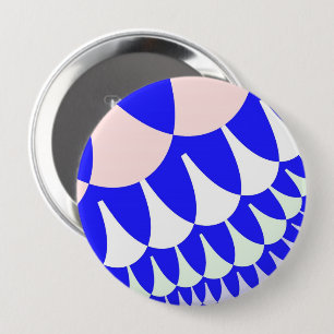 Chapa Redonda De 10 Cm Escalas azul y blanco