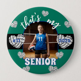 Chapa Redonda De 10 Cm Ese es mi jugador senior de voleibol para padres