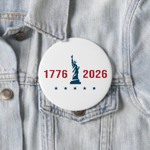 Chapa Redonda De 10 Cm Estatua de la Libertad Patriótica Americana 1776 2
