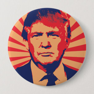 Chapa Redonda De 10 Cm Estilo de la propaganda de Donald Trump