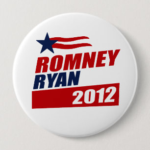 Chapa Redonda De 10 Cm ESTRELLA BANNER.png de ROMNEY RYAN VP