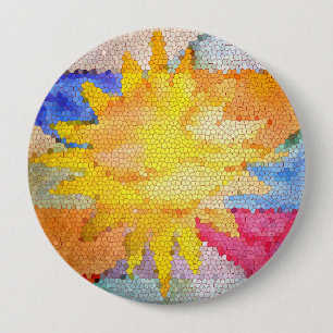 Chapa Redonda De 10 Cm Estrellita Sol Brillante Feliz Colorido Sol Estrel
