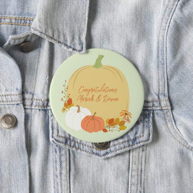 Chapa Redonda De 10 Cm Fall Pumpkin Baby Shower (In situ)