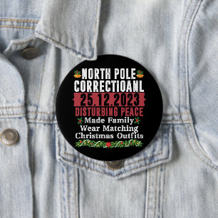 Chapa Redonda De 10 Cm Familia de Paz perturbadora en el Polo Norte