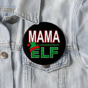 Chapa Redonda De 10 Cm Familia Elf Festividad de los Navidades Mama Elf