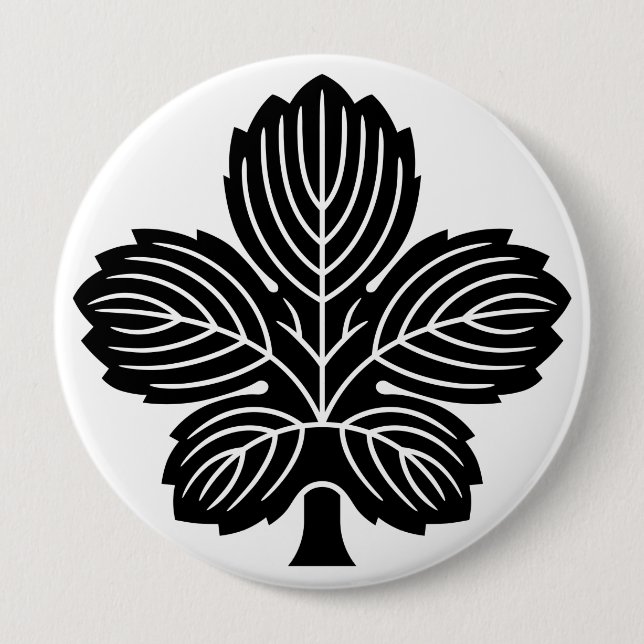 Chapa Redonda De 10 Cm [Family Crests] Oni Kaji leaf (Anverso)