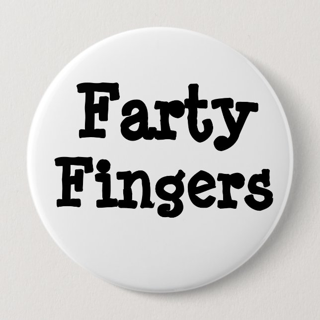 Chapa Redonda De 10 Cm Farty Fingers (Anverso)