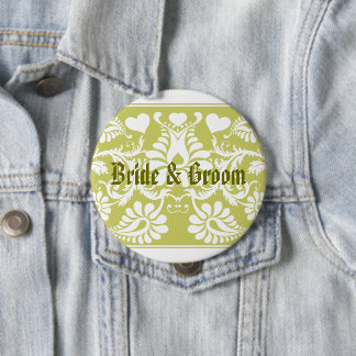 Chapa Redonda De 10 Cm Favor de la Boda Floral Vintage Blanca