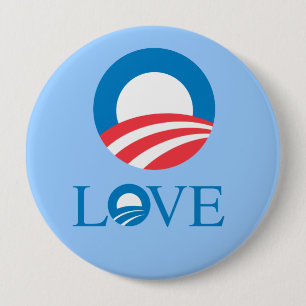 Chapa Redonda De 10 Cm Favorable-Obama - AMOR --