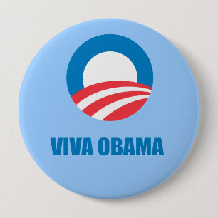 Chapa Redonda De 10 Cm Favorable-Obama - VIVA OBAMA