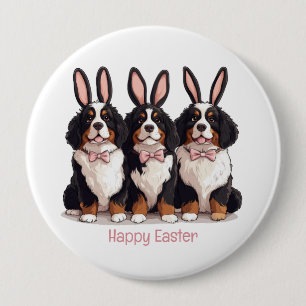 Chapa Redonda De 10 Cm Felices perros montañeses de Pascua