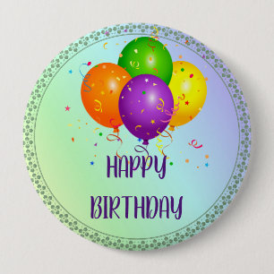 Chapa Redonda De 10 Cm Feliz cumpleaños, diseño popular,