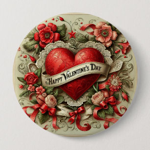Chapa Redonda De 10 Cm Feliz ilustracion decorativo de San Valentín
